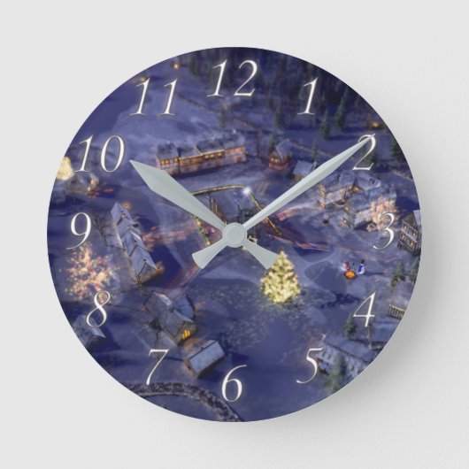 Kerstklok van bergdorp ronde klok (Voorkant)