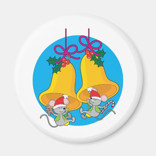 Kerstklokkemuizen Magneet (Voorkant)