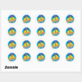 Kerstklokkemuizen Ronde Sticker (Vel)