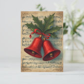 Kerstklokken Bladmuziek Bedankkaart (Staand voorkant)