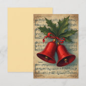 Kerstklokken Bladmuziek Bedankkaart (Voorkant / Achterkant)