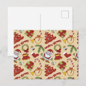 kerstklokken, boom- en kerstmannetjes briefkaart (Voorkant / Achterkant)