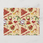 kerstklokken, boom- en kerstmannetjes briefkaart (Voorkant)