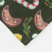 KERSTKLOKKEN CANDYCANES & COOKIES FLEECE DEKEN (Hoek)