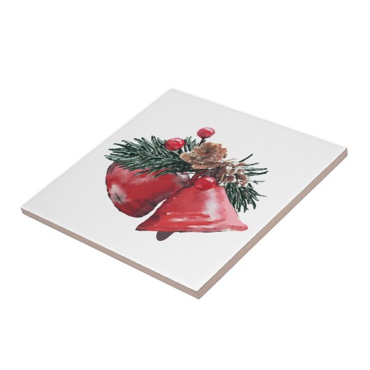 Kerstklokken Decoratieve Tegel – (4,25" x 4,25") Tegeltje (Zijkant)