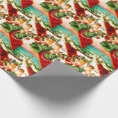 Kerstklokken en cherubs cadeaupapier (Hoek)