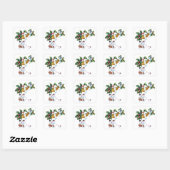 Kerstklokken en Holly Vierkante Sticker (Vel)