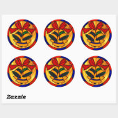Kerstklokken en lint ronde sticker (Vel)