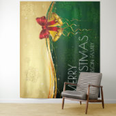 Kerstklokken en sneeuwvlokken, bannerfamilie wandkleed (In situ)