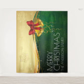 Kerstklokken en sneeuwvlokken, bannerfamilie wandkleed (Voorkant)