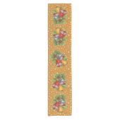 Kerstklokken en sneeuwvlokken Gouden Tafelloper (Voorkant)