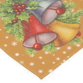 Kerstklokken en sneeuwvlokken Gouden Tafelloper (Hoek)