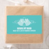 Kerstklokken en spiraalvormige baklabels, aqua etiket (Insitu)