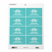 Kerstklokken en spiraalvormige baklabels, aqua etiket (Full Sheet)