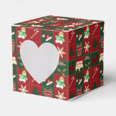 kerstklokken, FAVOR BOX, vierkant hartvakje Bedankdoosjes (Voorkant Zijde)