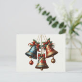 Kerstklokken Feestdagenkaart (Staand voorkant)