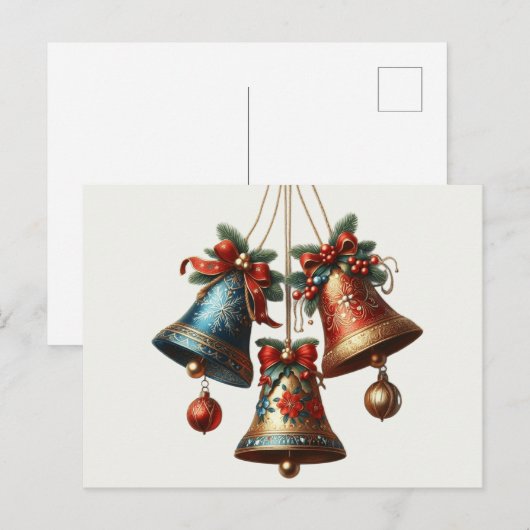 Kerstklokken Feestdagenkaart (Voorkant / Achterkant)