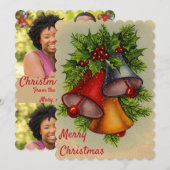 Kerstklokken Flat Vakantie Fotokaart Feestdagenkaart (Voorkant / Achterkant)