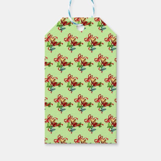 Kerstklokken Groen Custom Cadeautags Cadeaulabel (Voorkant)