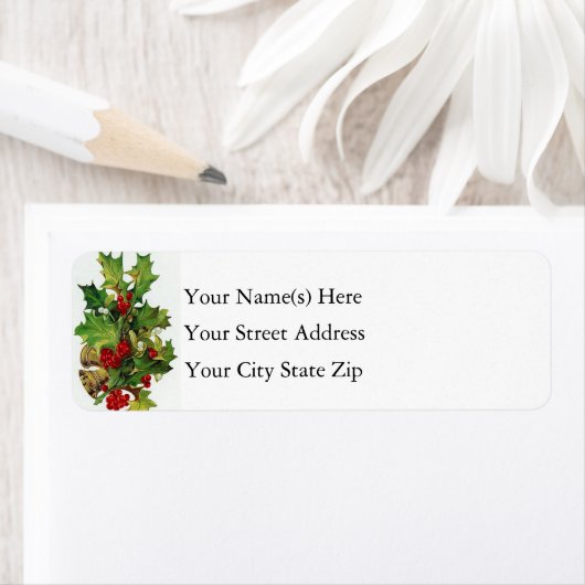 Kerstklokken & Holly  Etiket (Insitu)