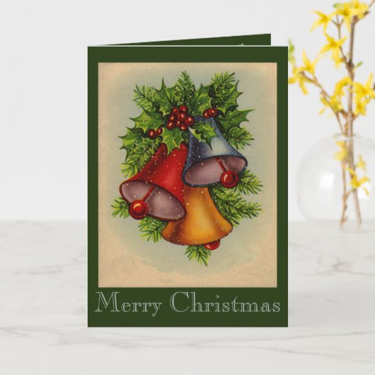 Kerstklokken Kaart (Gele Bloem)