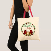 Kerstklokken krans Holly Jolly Tote Bag (Voorkant (product))