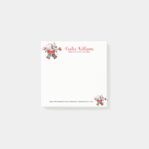 Kerstklokken krans Waterverven bloemenboeket Post-it® Notes