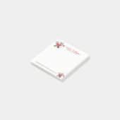 Kerstklokken krans Waterverven bloemenboeket Post-it® Notes (Schuin)