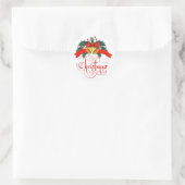 Kerstklokken met rode tekst ronde sticker (Tas)