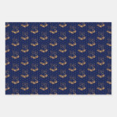 Kerstklokken op Paarse, Navy en Blauwgroen Inpakpapier Vel (Voorkant 2)