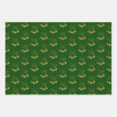 Kerstklokken op rood, groen en wit inpakpapier vel (Voorkant 2)