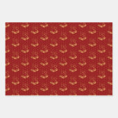 Kerstklokken op rood, zwart en wit inpakpapier vel (Voorkant)