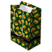 Kerstklokken Patroon Medium Cadeauzakje (Voorkant Gekanteld)
