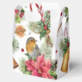 Kerstklokken, poinsettia, robin, snoepstokken bedankdoosjes (Geopend)