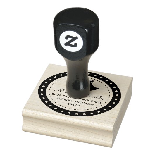 Kerstklokken Ronde retouradres Rubberstempel (Stempel)