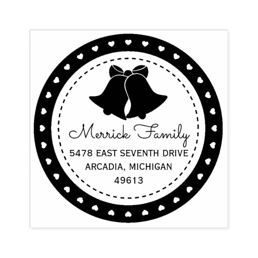 Kerstklokken Ronde retouradres Rubberstempel (Afrduk)