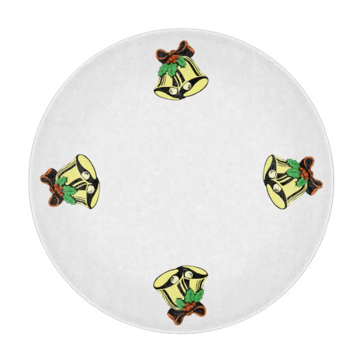 Kerstklokken Ronde Snijplank (Voorkant)
