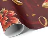 Kerstklokken, rood & goud cadeaupapier (Rol Hoek)