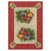 Kerstklokken rood tafelkleed (Voorkant)