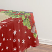 Kerstklokken rood tafelkleed (Voorbeeld)