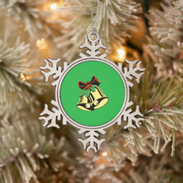 Kerstklokken Tin Sneeuwvlok Ornament