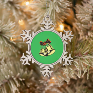 Kerstklokken Tin Sneeuwvlok Ornament