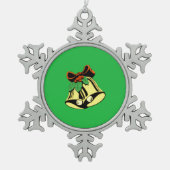 Kerstklokken Tin Sneeuwvlok Ornament (Voorkant)