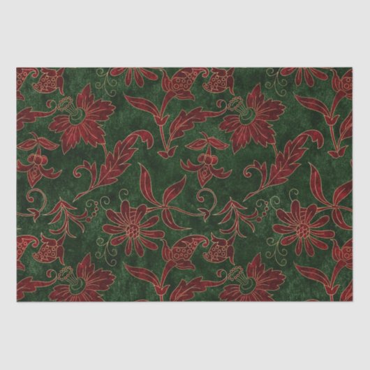 kerstklvet, rood en groen tissuepapier (Voorkant)