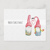 kerstknomes in Love Waterverf handbeschilderd Briefkaart (Voorkant)