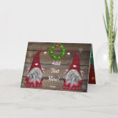 kerstknomes Seizoensgroet Rustic Wood Ca Kaart (Achterkant)