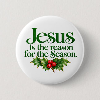 Kerstknop met Jezus is de reden voor het seizoen Ronde Button 5,7 Cm