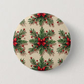 kerstknop ronde button 5,7 cm (Voorkant)