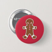 Kerstknop Speld van Kruidkoek Ronde Button 5,7 Cm (Voorkant /achterkant)