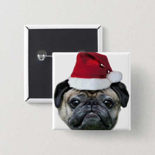 kerstknop vierkante button 5,1 cm (Voorkant /achterkant)